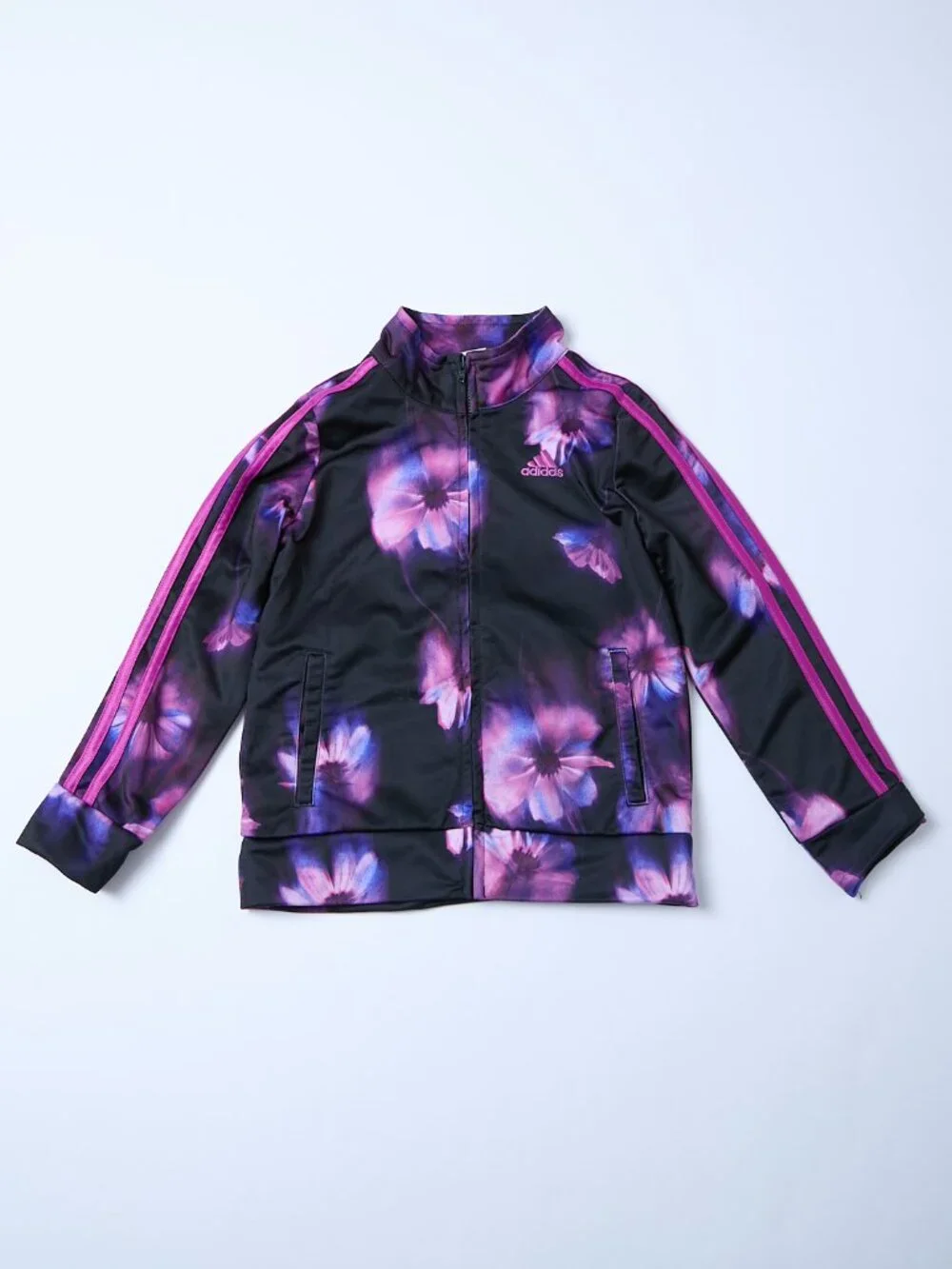 Adidas Cosmo Tricot Track Jacket Watercolor Floral Black Plum Kids unisex 5